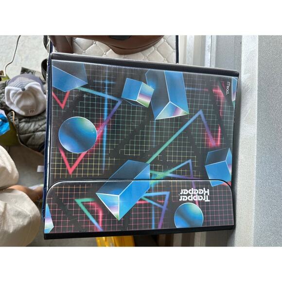 Vintage Mead Trapper Keeper Binder Geometric Shapes 1" Ring Portfolios Retro - Picture 5 of 5